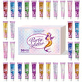 Face Body Glitter Gel Set 30 Pieces – Colorful Shapes Mermaid Sequin Stars Hearts, Transparent Gel Base, Skin-Safe Shimmer Ma