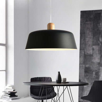 Nordic Wood Pendant Lighting Fixture Luminaire Round Kitchen Dining Room Hanging Lamp Suspension Light Home Decor Black Bedside