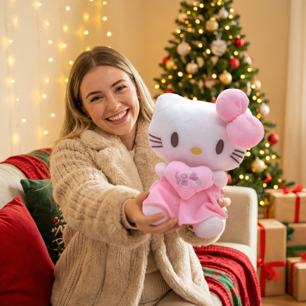 Hello Kitty Heart Plush Doll Kawaii Sanrio Stuffed Animal Cuddly Toy Gift with the Listed Color, Size or Set Options for Ever