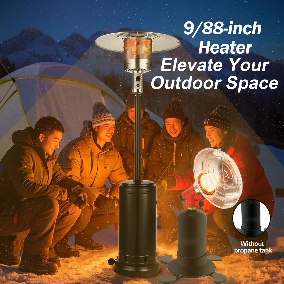 Patio Heater, Propane Outdoor Standing Stainless Steel Garden Party for Garden, Patio and Yard Use — image 1