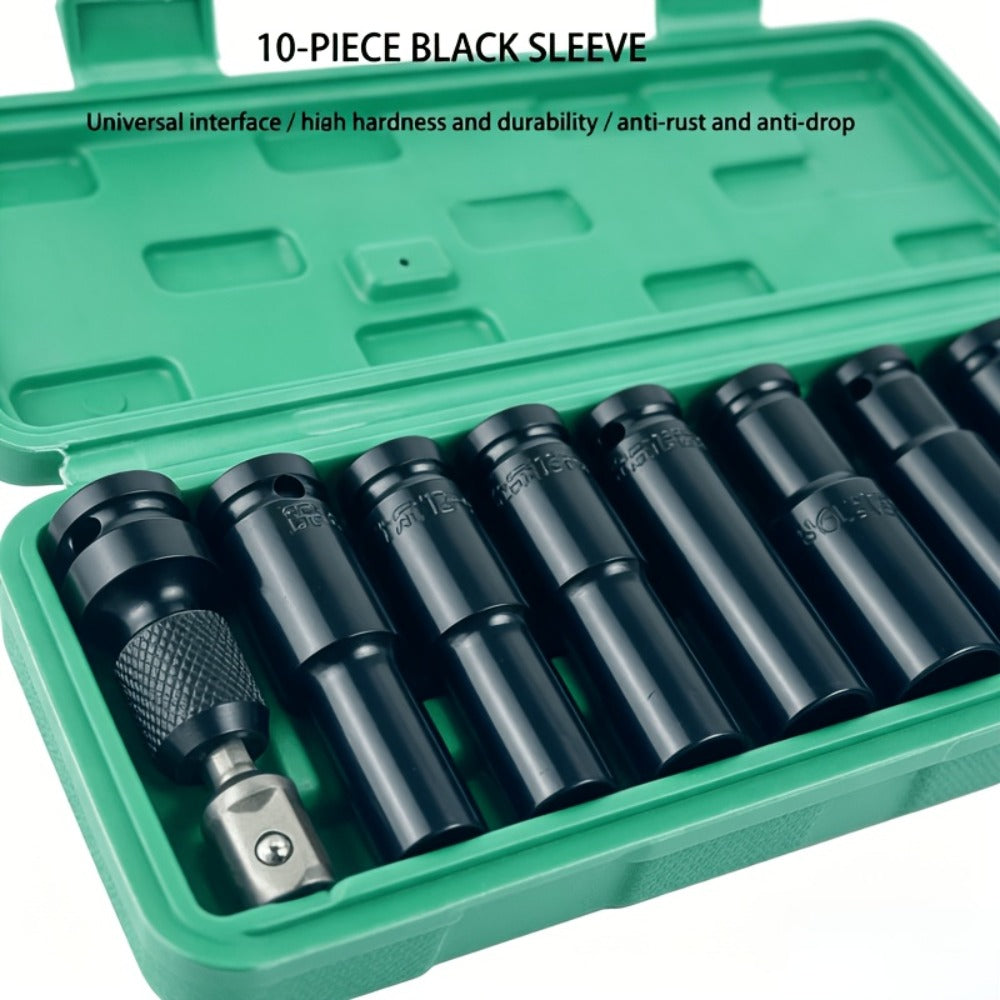 1/2 Inch Deep Impact Socket Set – Chrome Vanadium Steel for Tire Removal, Mechanical Repairs & Car Maintenance | Compatible w