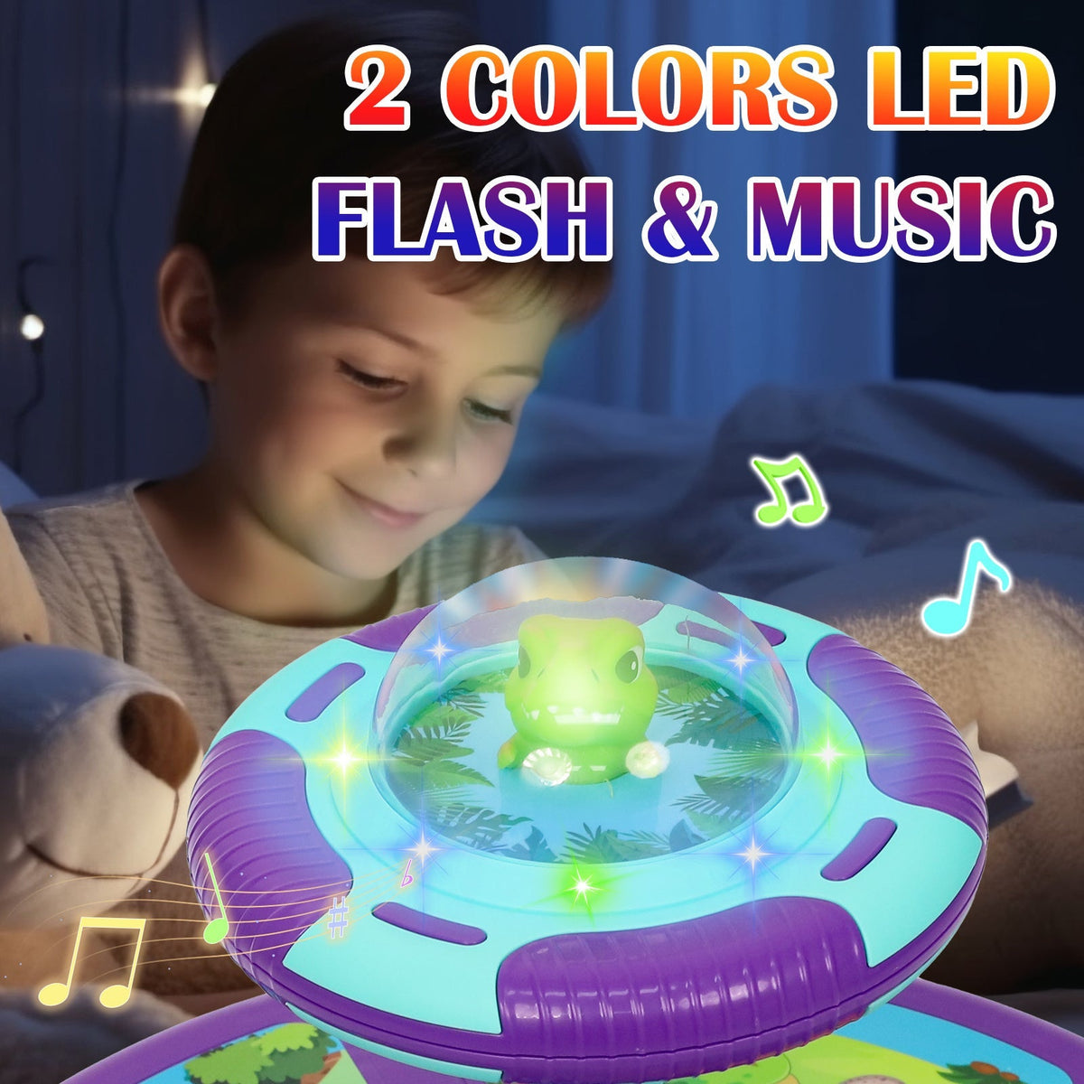 Dinosaur Spin Seat Toy for Toddlers 18 Months+, 360° Sit and Spin with Music, Indoor Interactive Sensory Balance Toy — image 