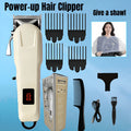 Hair Clipper Kit with Scissors for Home & Salon – Professional Stainless Steel Blade, Digital Display, USB Rechargeable Hair 