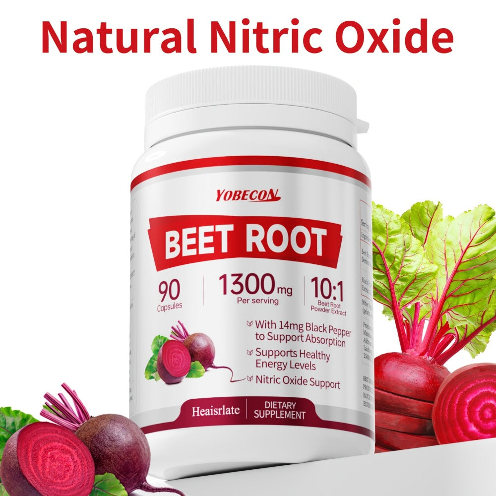 Beet Root Capsules 1300mg High Strength Vegetarian - Natural Nitric Oxide, Blood Flow for Bath Time, Home Spa and Personal Ca