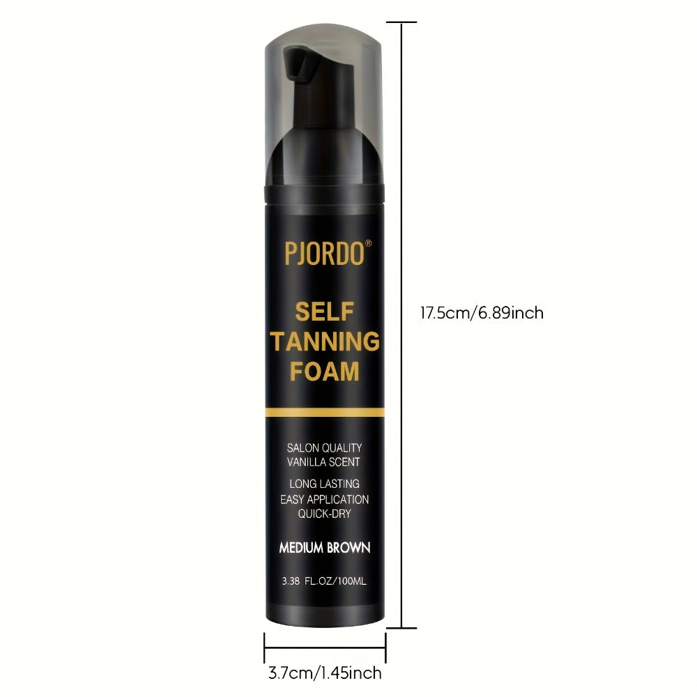 Sunless Tanning Mousse Kit 6-Piece Set with Mitt Applicator – Self Tanner Foam 1 Hour Fast Tan No Fake Smell — image 4