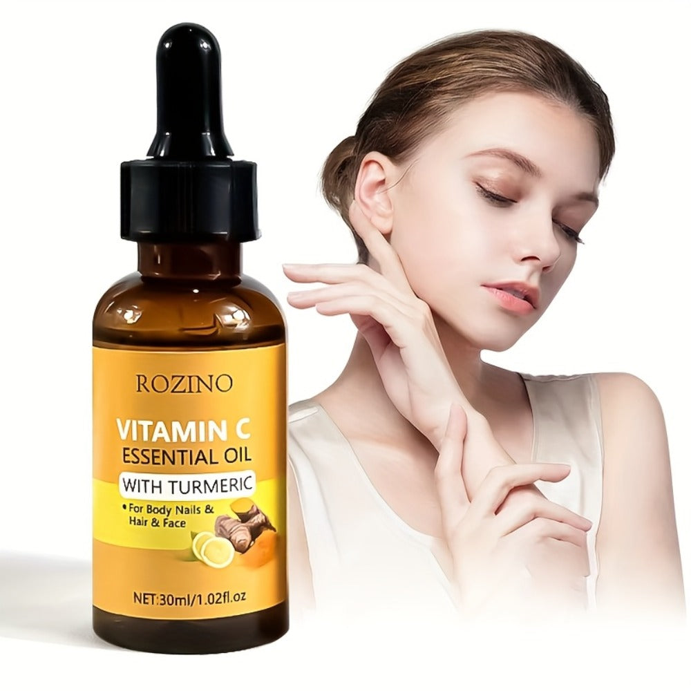 Skincare Set with ROZINO Label, 5 Turmeric and Vitamin C Cream and Serum Items for Face Hands and Feet — image 7