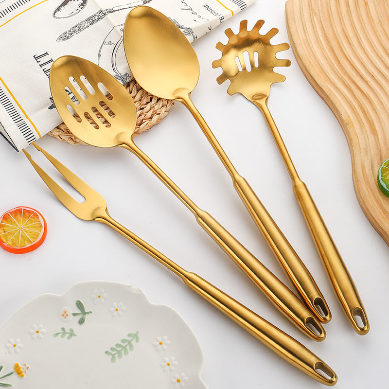 304 Gold-Plated Spatula And Strainer Set, 12-Piece Set