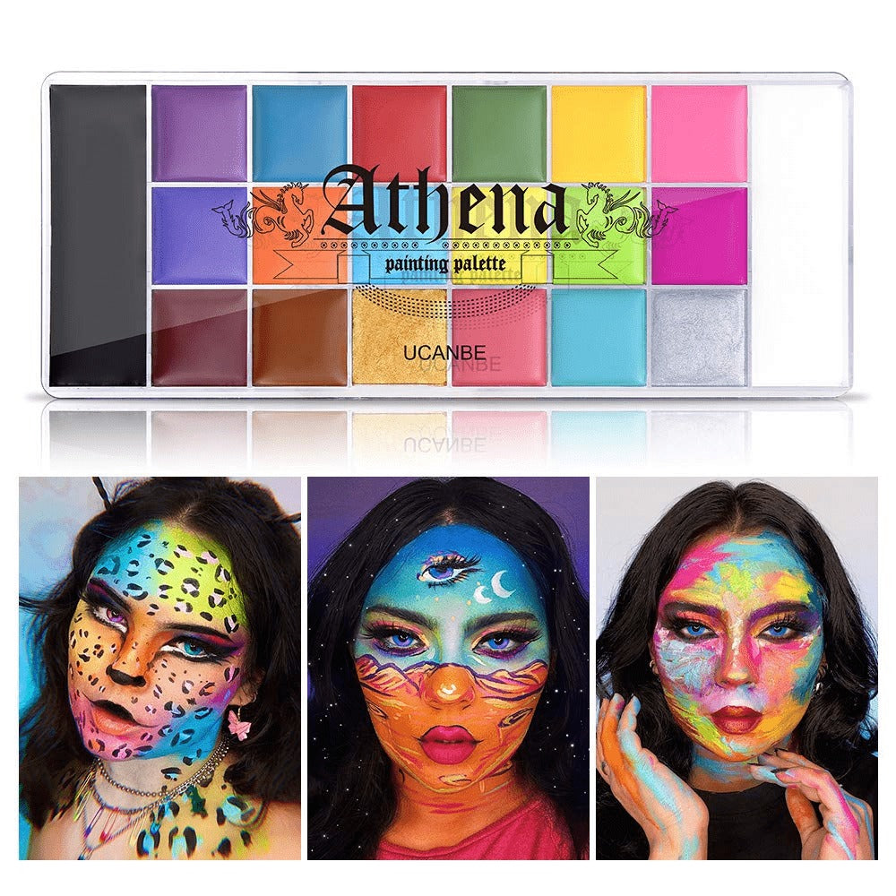 Oil-Based Face Body Paint Palette 20 Colors 168g – Halloween SFX Makeup Kit Black White Flash Tattoo Cosplay — image 1