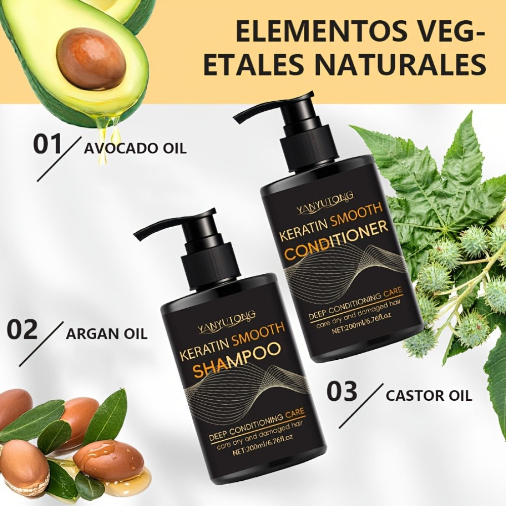 Keratin Smooth Shampoo and Conditioner in 200mL Pump Bottles with Duo, Shampoo-Only or Conditioner-Only Options — image 7