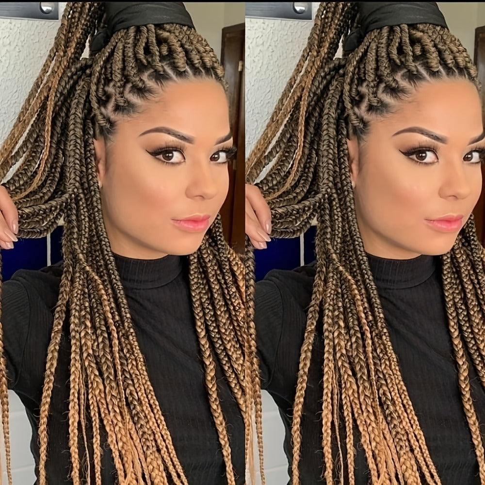 Long Box-Braid Wig with Full Lace Cap in 26- or 38-Inch Lengths and Four Lettered Color Options — image 2