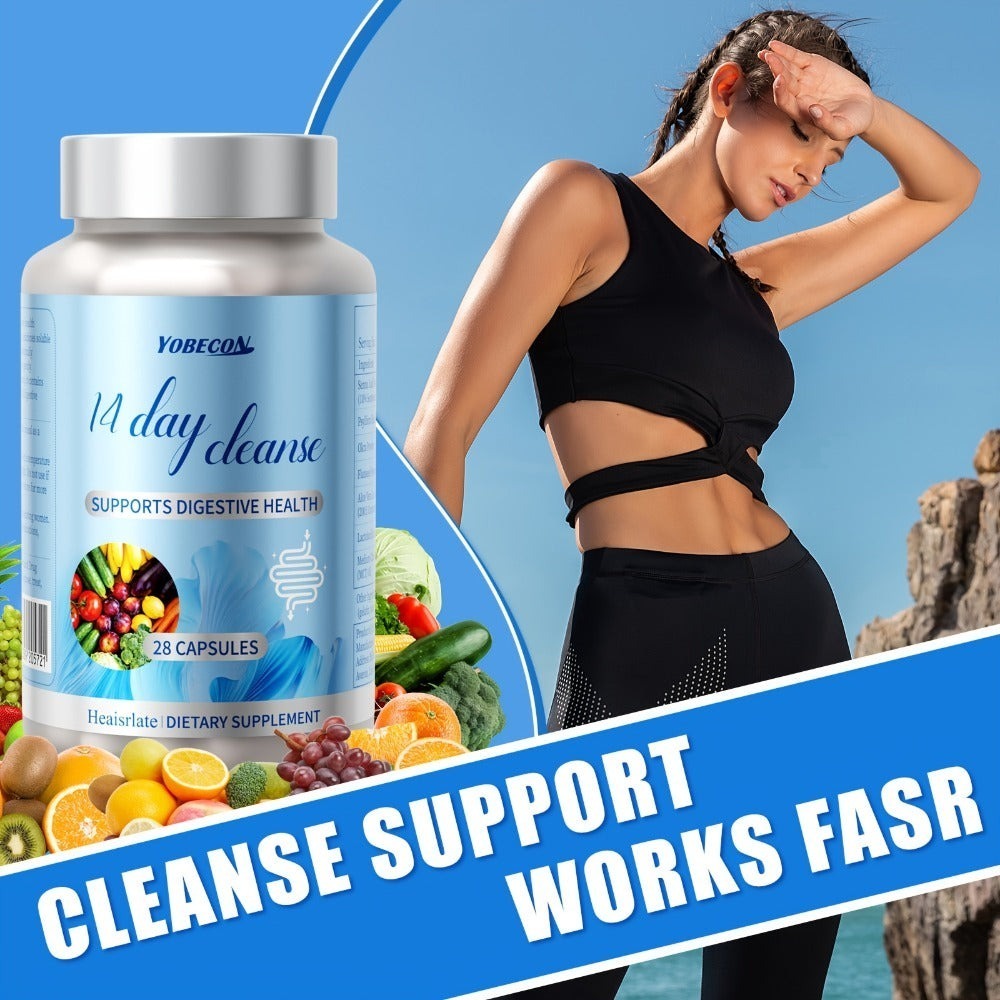 Colon Cleanse Capsules with Senna Leaf, Psyllium Husk & MCT Oil, 14-Day Advanced Gut Detox & Digestive Support Formula — imag