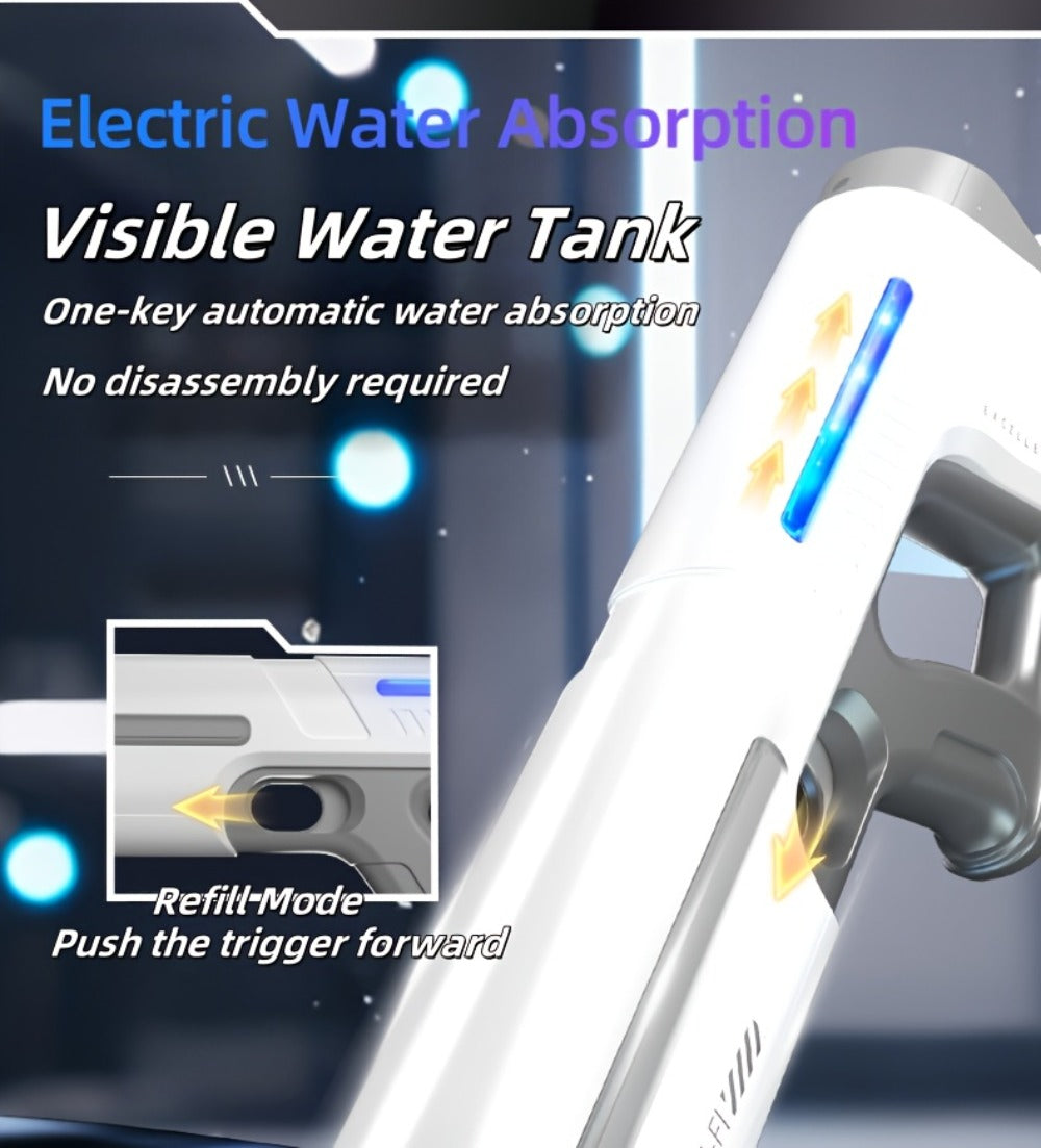 LED Light-Up Electric Water Gun Auto-Fill USB Rechargeable 40Ft Range with the Listed Color, Size or Set Options for Everyday