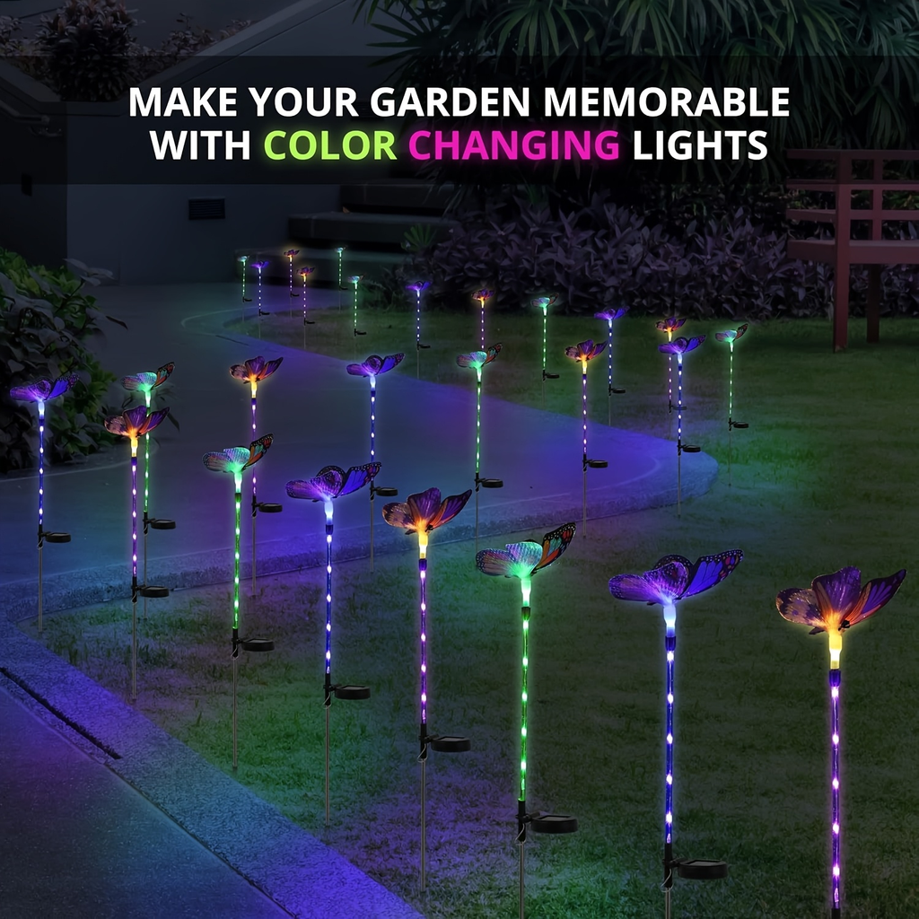 Solar Garden Lights Butterfly Stakes with Color-Changing LEDs in 3- or 6-Pack Sets for Lawn Decor — image 9