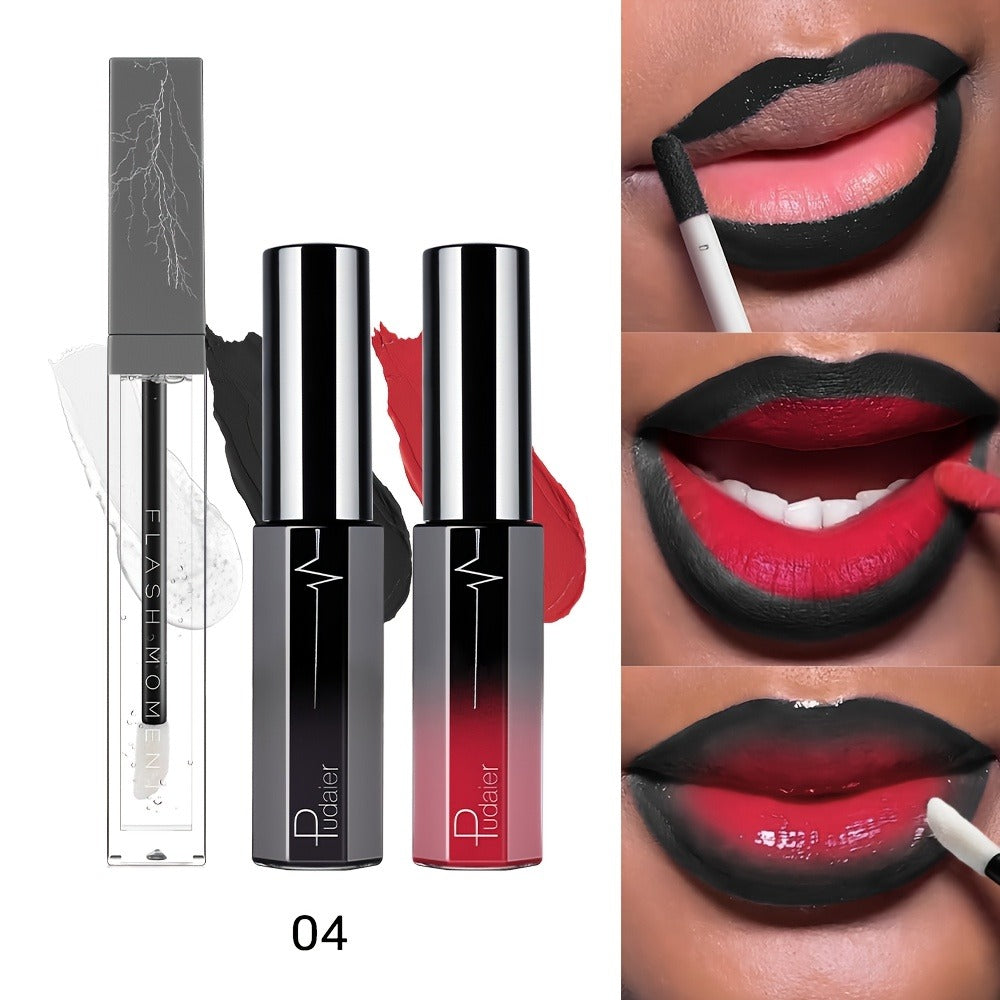 High Pigment Berry Lip Gloss Set 3-Piece – Waterproof Velvet Matte Finish, Non-Stick Cup Long-Lasting Lip Color — image 4