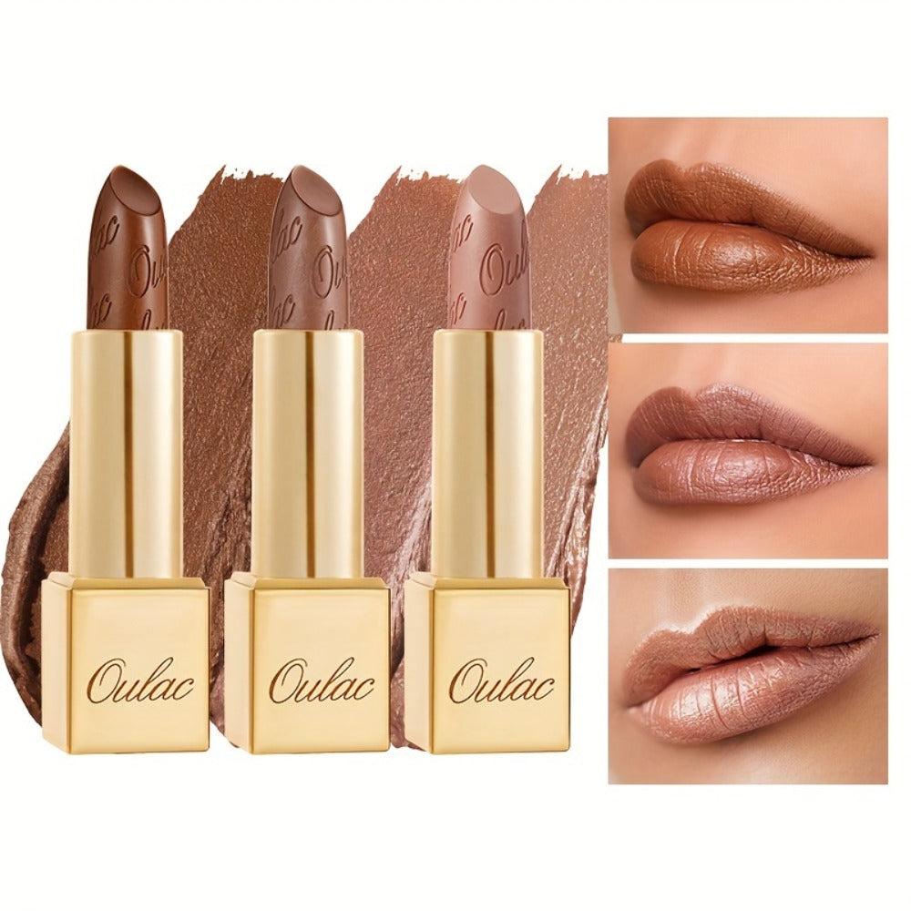 Lipstick Set, Oulac 3-Piece Metallic Finish Collection with Set 4 or Set 5 Color Selections — image 2