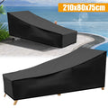 Black Chaise Lounge Cover with 210-by-80-by-75 cm Profile, Hem Cord and Pictured Storage Bag — image 1