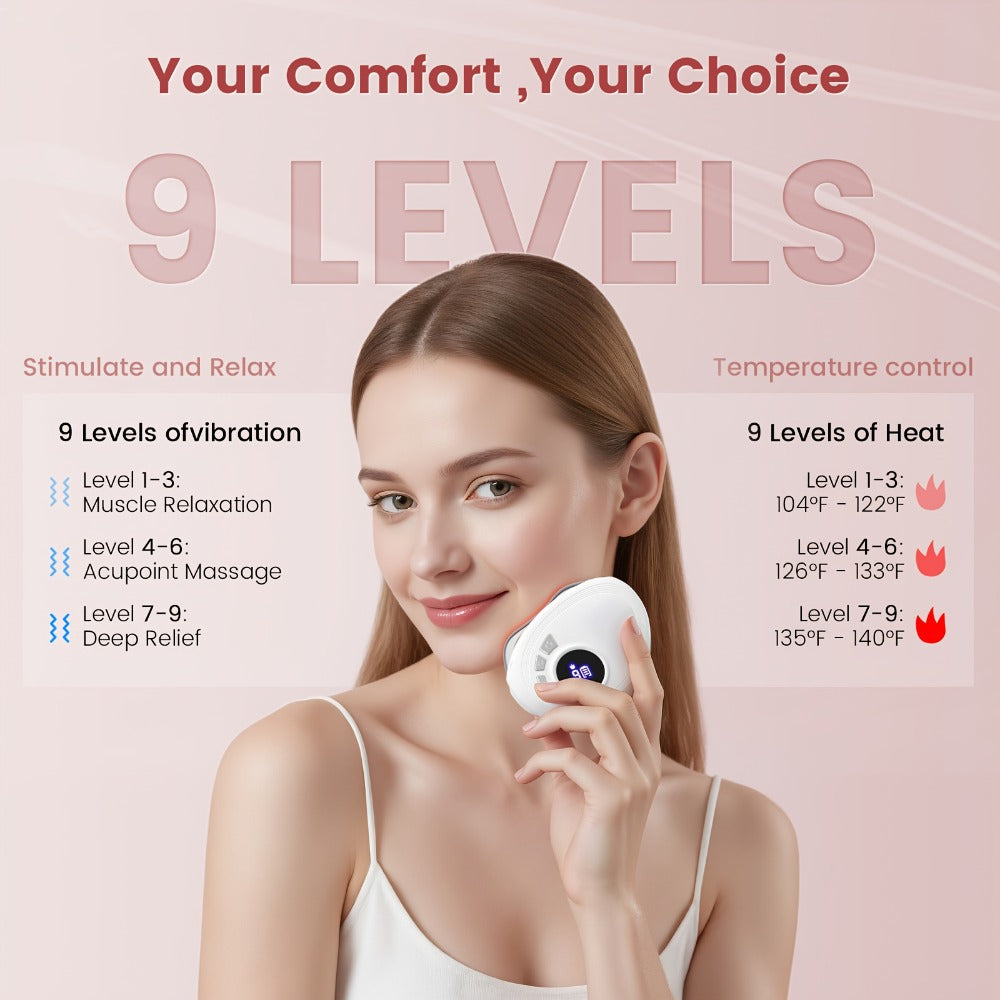 Electric Gua Sha Facial Sculpting Tool 9-Speed Vibration & Heat USB Rechargeable - Skin Lifting Lymphatic for Home or Salon S