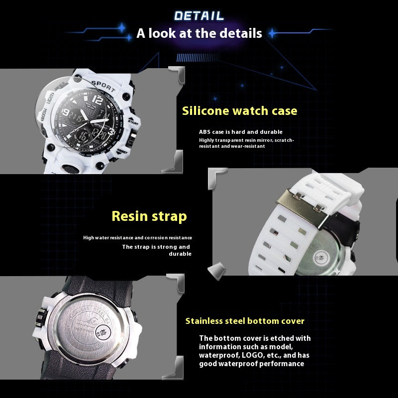 Foreign Trade Watch Black Technology Junior High School Student Trendy Sports Luminous Boys Cross-border Electronic Watch