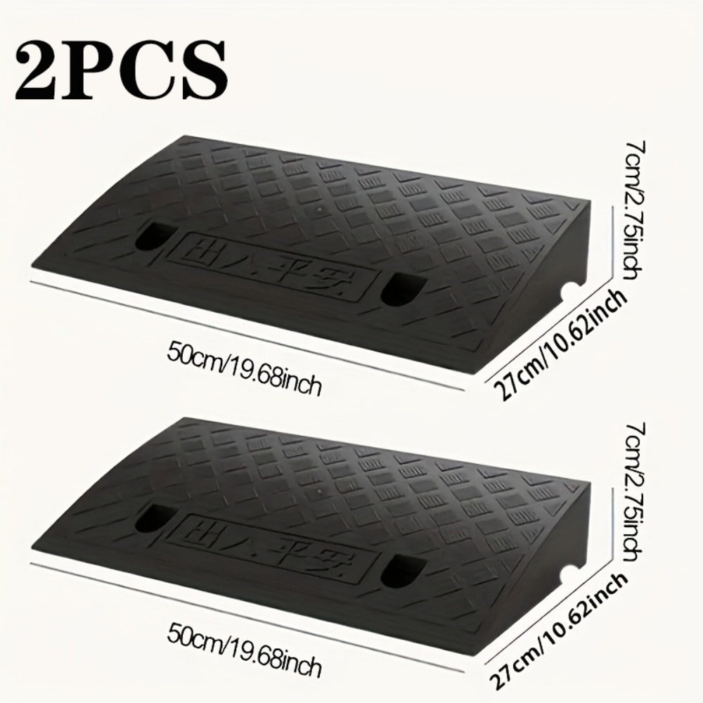 Curb Ramps 2-Pack Portable Heavy Duty Plastic Threshold Ramp Set for Low Clearance Cars Motorcycles Wheelchair – 19.68"L x 10