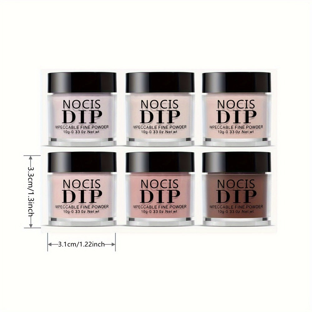 Nude Dipping Powder Set 6 Colors Light Beige Brown Neutral Shades Odorless Acrylic Nail Powder for French — image 5
