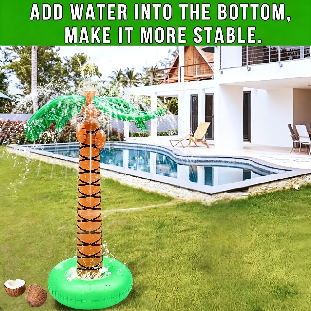 61-Inch Inflatable Palm Tree Sprinkler with 360-Degree Water Spray, Hose Connector and Mixed Tropical Colors — image 6