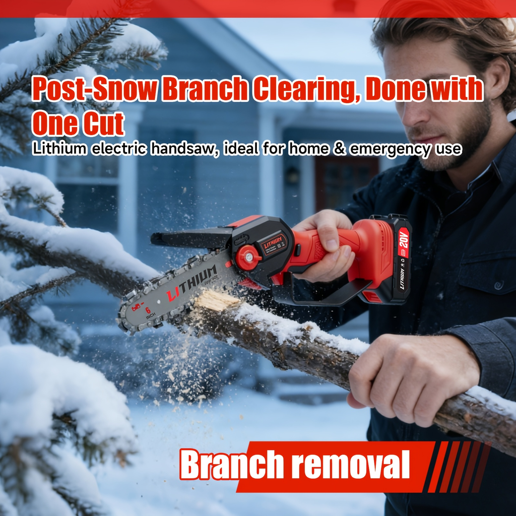 Mini Chainsaw Cordless 4 & 6 Inch Electric - Upgraded Portable Battery Chainsaw with Safety Lock — image 12