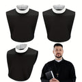 Clergy Collar Costume Bib Set, Three-Pack in Black and White with Hook-and-Loop Neck Fasteners — image 7