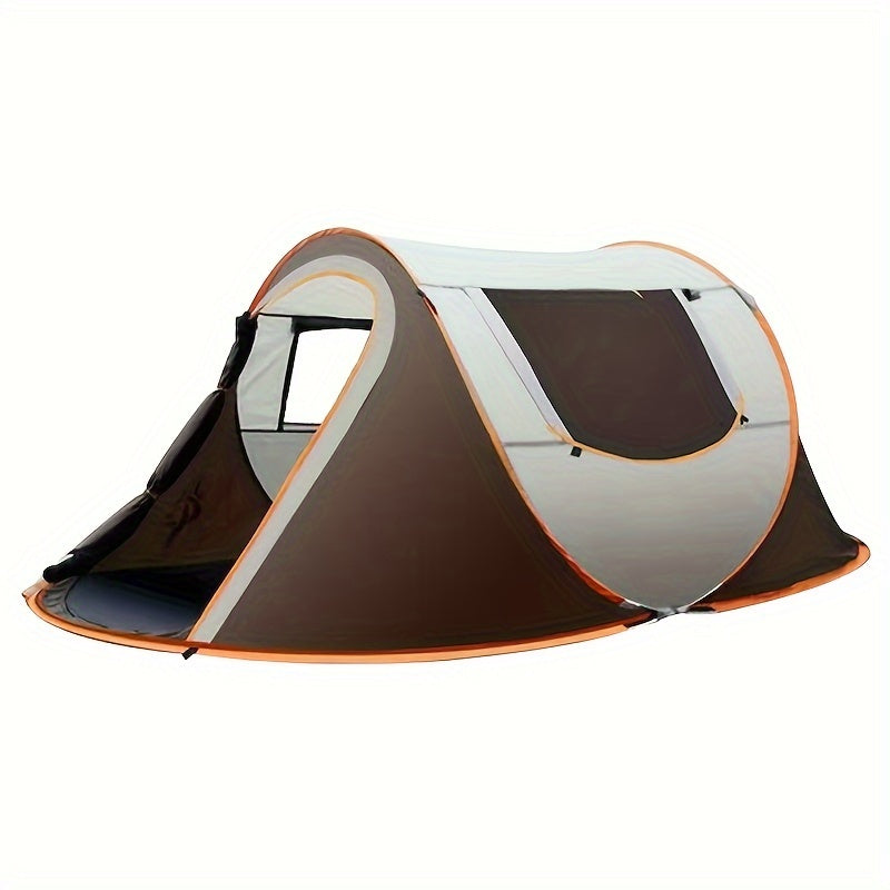 Camping Tent 4-Person Pop-Up with PU 2000mm Fabrics, 4.5mm Fiberglass Rods and Anchoring Kit — image 1