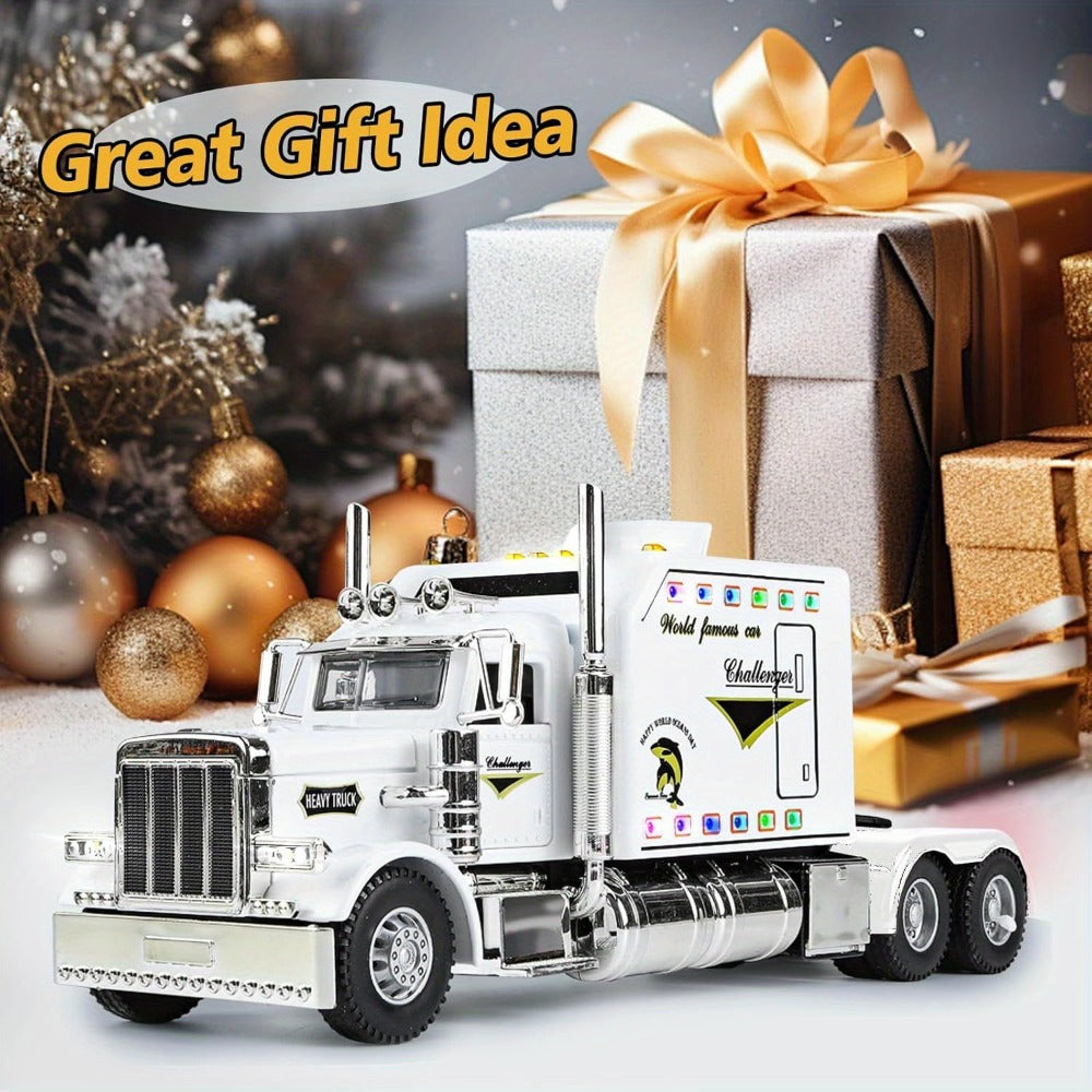 Semi Truck Toy 1:24 Scale Die-Cast Metal Pull-Back Alloy Semi-Trailer Truck with the Listed Color, Size or Set Options for Ev