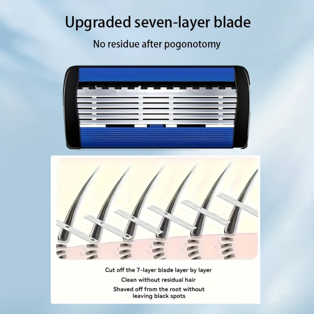 Replaceable Blade Razor for Men Stainless Steel Ultra-Sharp 36 or 72 Blades Anti-Slip Ergonomic Handle Smooth Safe Close Shav