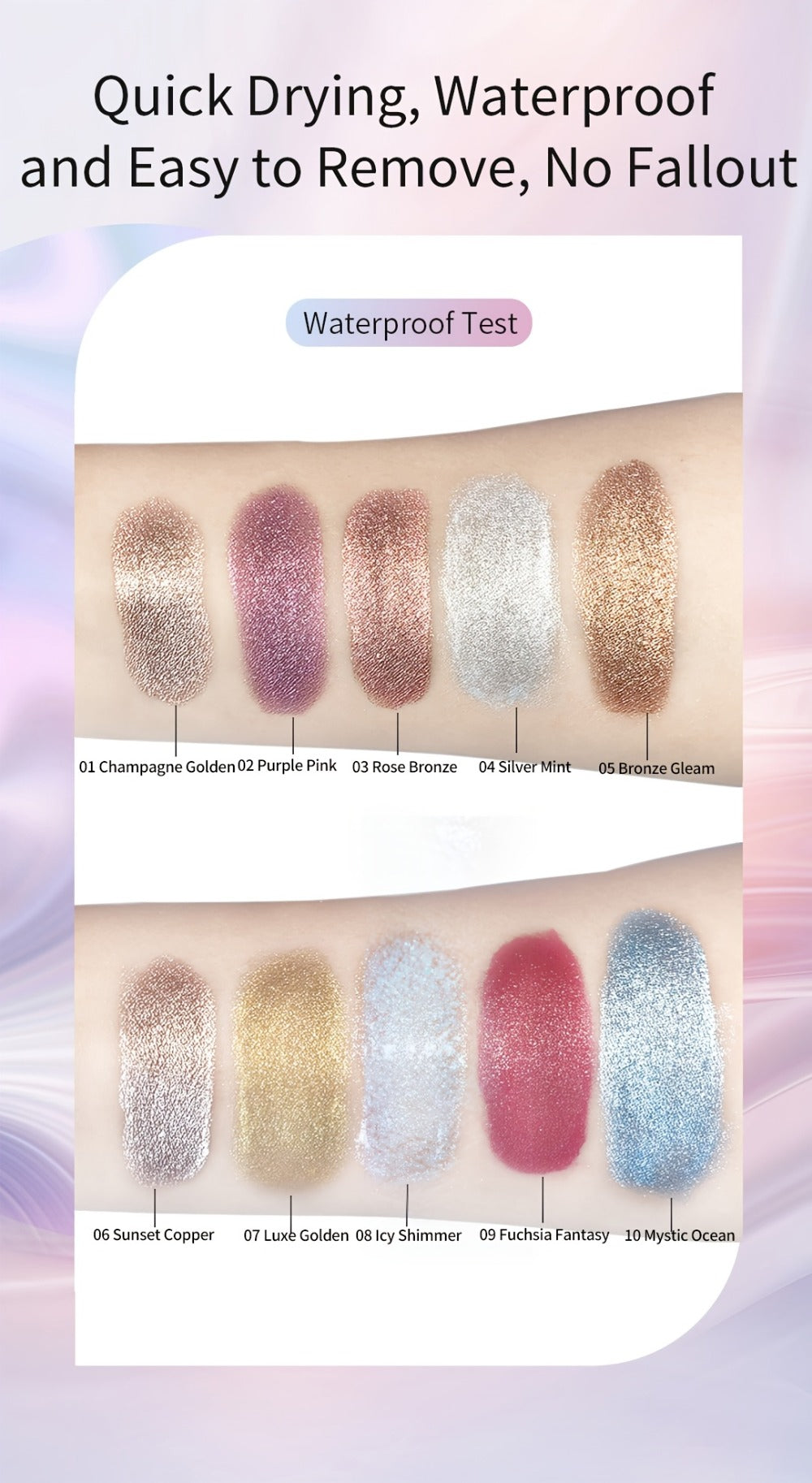 Jelly Gel Eyeshadow 2 Pack Sunset Copper Shimmer High Gloss Metallic Finish Fade Resistant, for Makeup, Travel and Everyday V