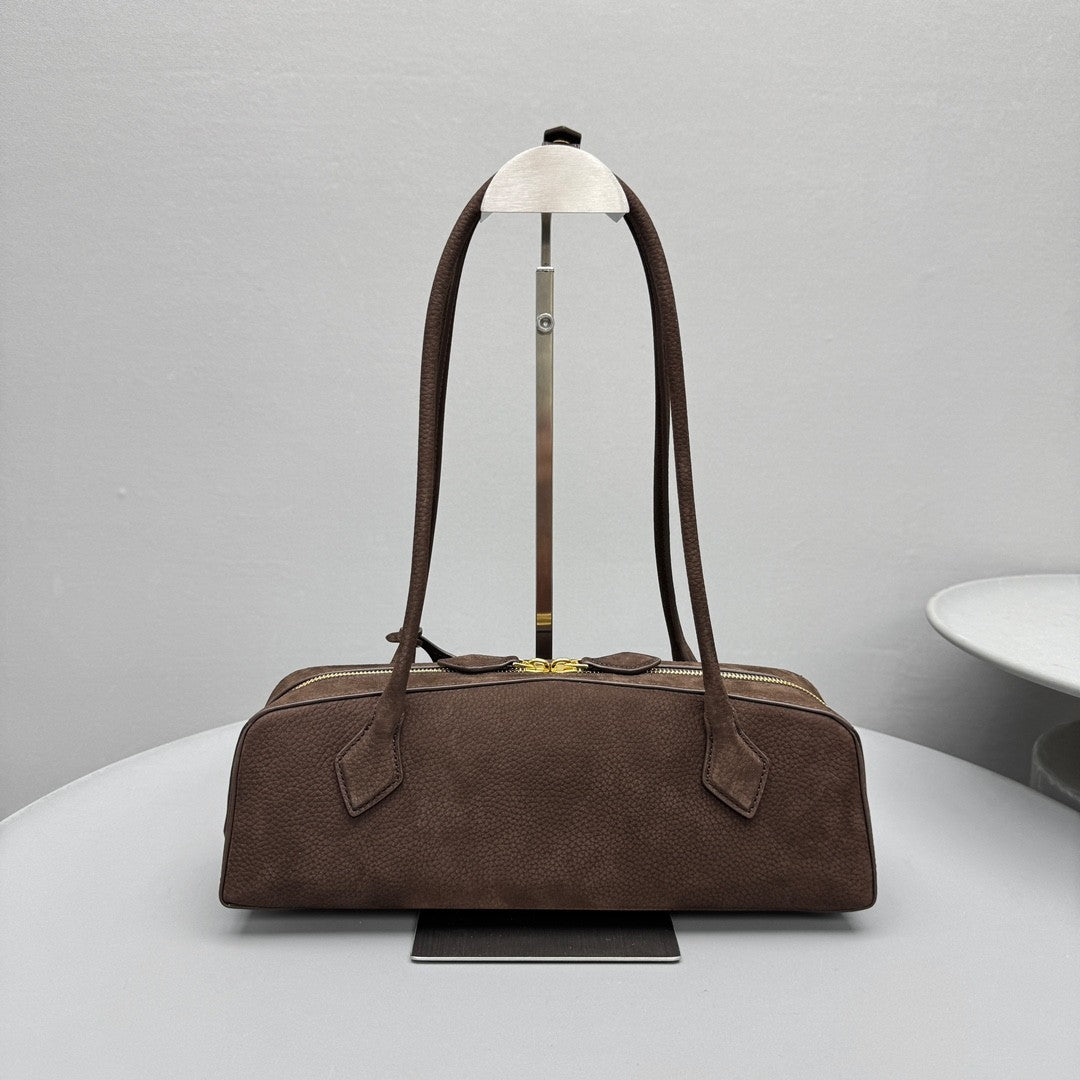 Alaia Le-Teckel Women's Goatskin Long Handle Handbag Solid Color Zipper Casual Shoulder Bag Bags #77835