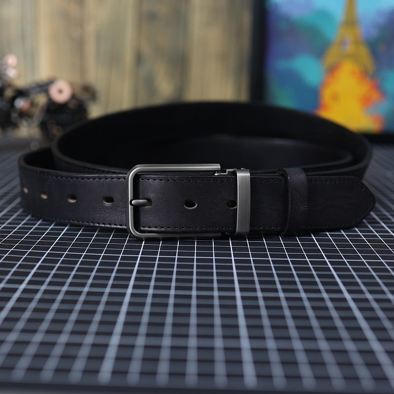 Men's Vintage Genuine Leather Belt With Pin Buckle