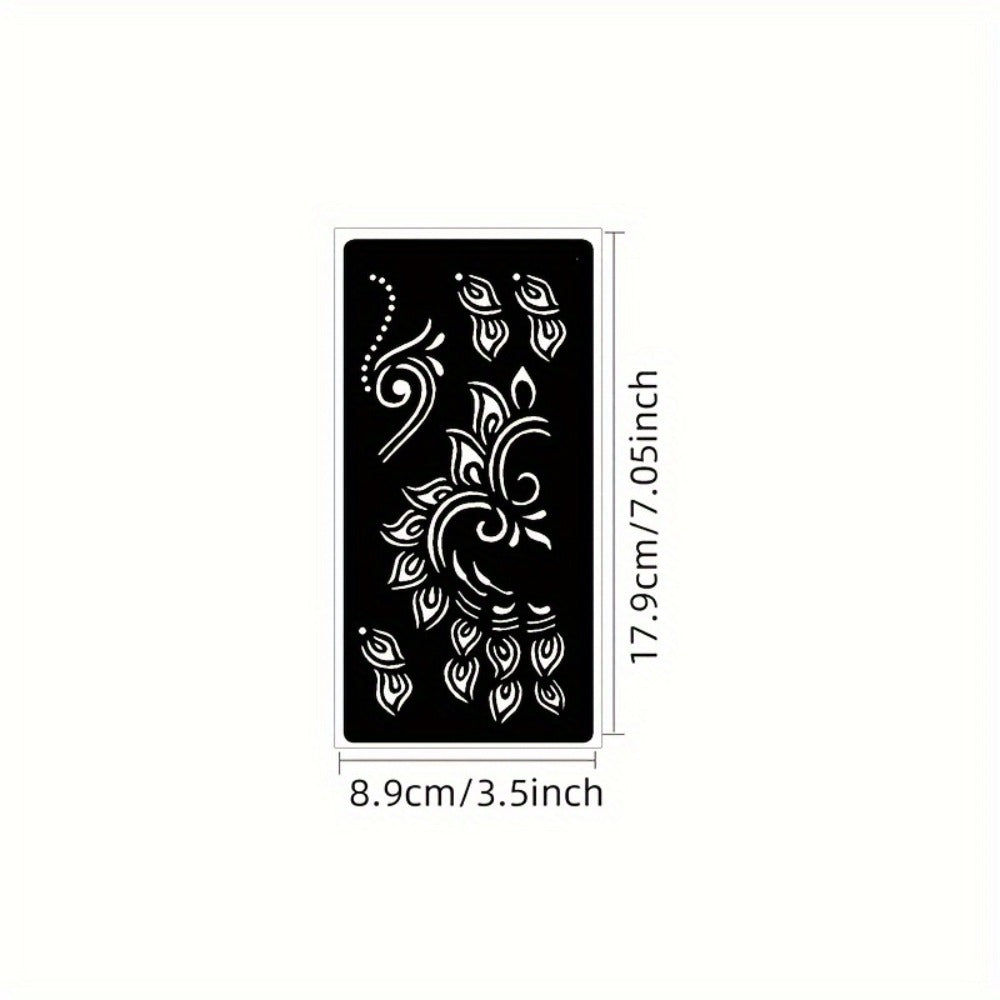 Seven-Piece Floral Tattoo Stencil Set with Paisley and Henna-Style Designs in SM031 or SM032 — image 7