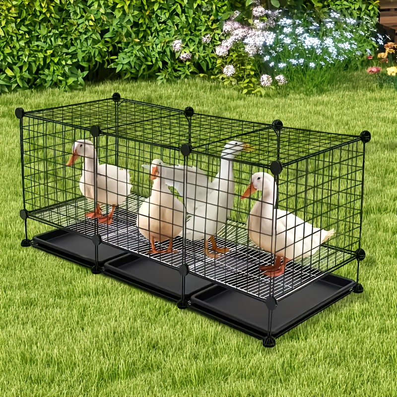 Small Animal Playpen & Pet Cage with Removable Tray, Indoor Outdoor Enclosure for Rabbits, Chickens — image 10