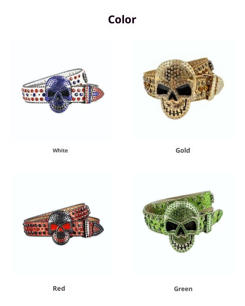 Halloween Subculture Skull Hip Hop Decoration Belt