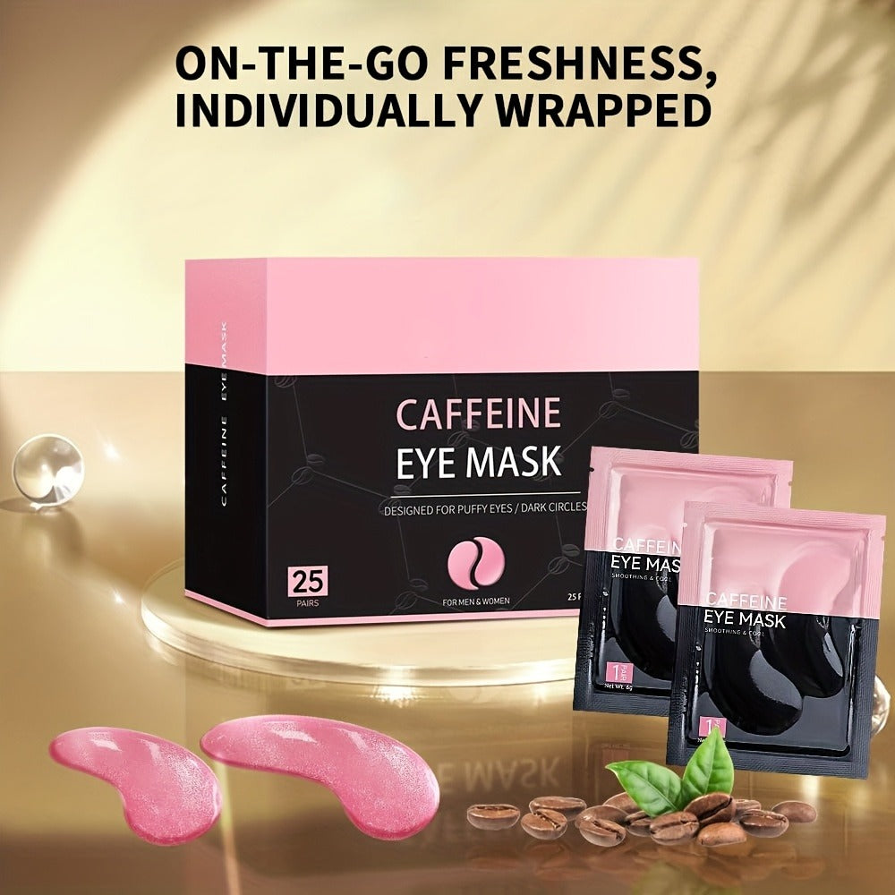 Eye Patches, Caffeine Under 25 Pairs Collagen Gold Eye Mask Reduces Dark Circles Puffiness Eye Bags Fine Lines Anti-Wrinkle H