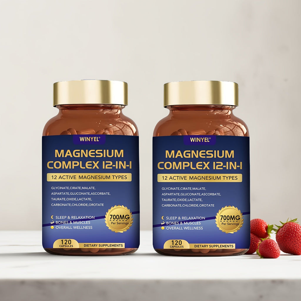 Magnesium Complex 700mg 12-in-1 120 Capsules with Glycinate, Citrate, Malate & Taurine for Sleep — image 12