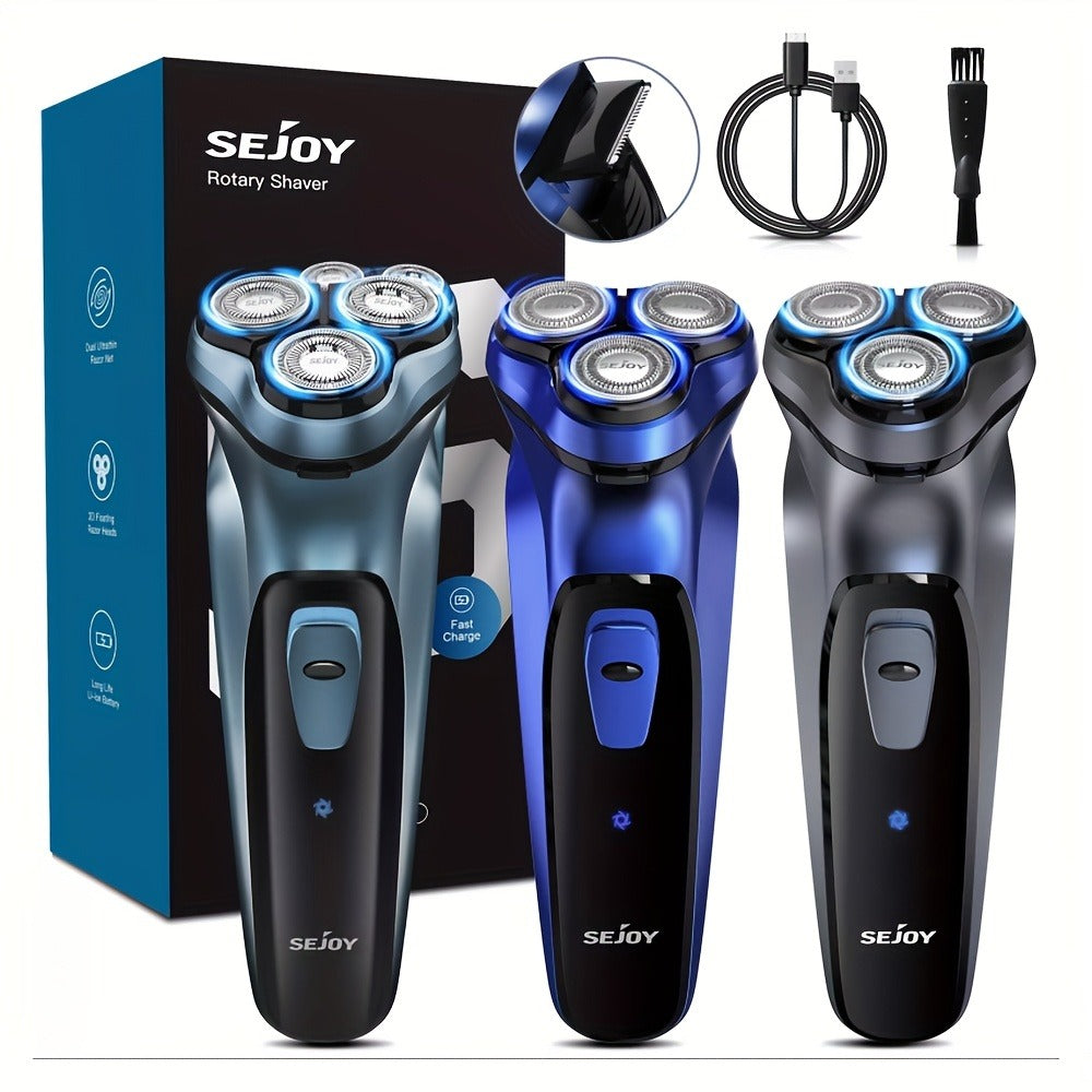 Cordless Electric Razor for Men Rechargeable Fast Charging Washable Heads Face Shaver – Smooth Close Shave Portable Electric 