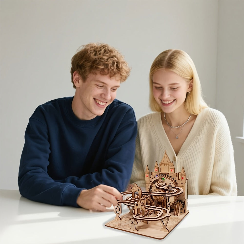 Electric Marble Run Set 3D Handmade Logic Building Construction Puzzle, Educational STEM Toy for Kids Teens Adults — image 10