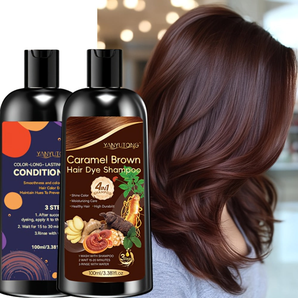 Hair Color Shampoo, YANYUTONG 4-in-1 Color Shampoo and Conditioner Pair in Three Color Options — image 10