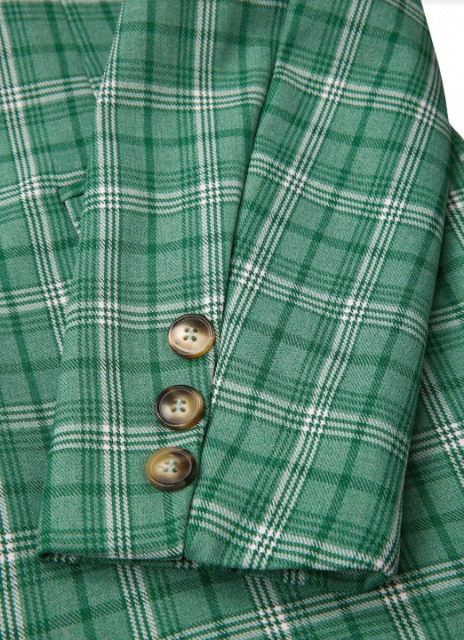 Mens Double-breasted Suit Jacket And Pants Set