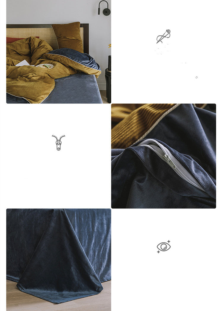 Winter Milk Fleece Four-piece Bedding Set
