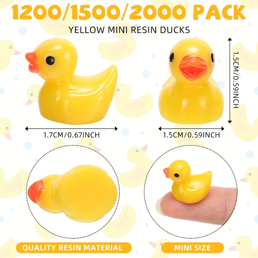 Mini Rubber Ducks Bulk 1200pcs, Tiny Yellow Resin Duck Figures for Hide & Seek Prank, Cruise Ship Duck — image 2