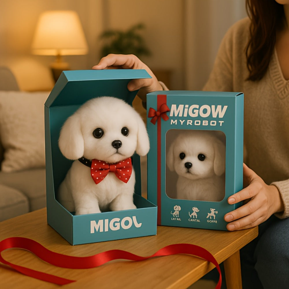 Interactive Robotic White Labrador Puppy Plush Toy, Walks Barks Wags Tail, Realistic Electronic Pet Dog — image 4