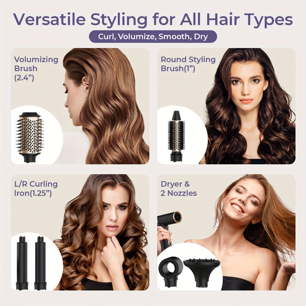 OUDIM 6-in-1 Hot Air Brush Hair Styling Tool with 110, 000 RPM Motor, Foldable Handle and Storage Bag — image 3