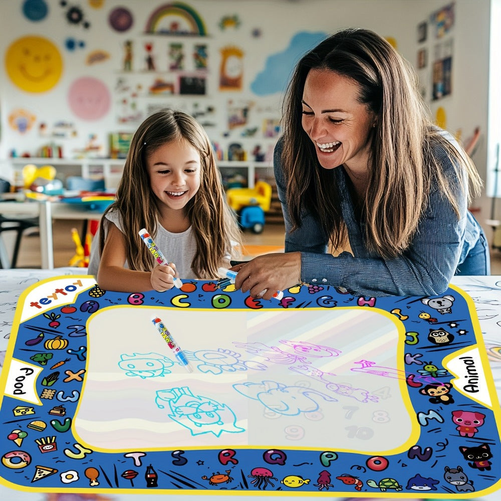 Reusable Water Doodle Mat for Kids with 2 Water Pens, Large Size Mess-Free Drawing Pad, Educational Art Toy — image 4