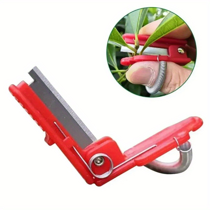 Six-Piece Garden Thumb Knife Set with Red Finger-Ring Cutters and Exposed Straight Blade Edges — image 5
