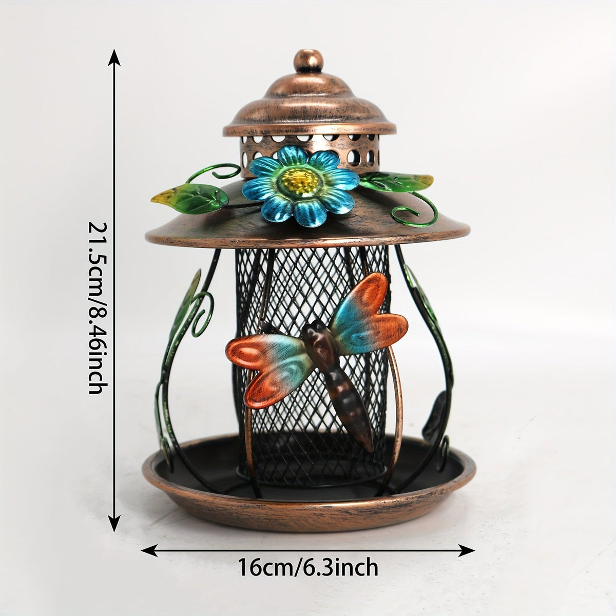 Wild Bird Feeder, Iron Mesh Hanging Dragonfly Butterfly Garden Patio for Garden, Yard and Pest Management — image 3