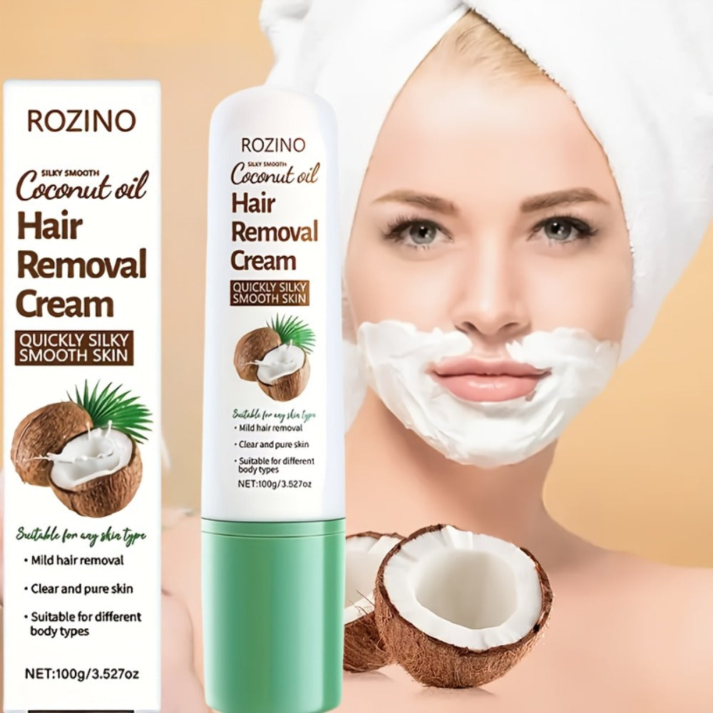 Hair Removal Cream ROZINO 100g Coconut and Squalane Tube with Carton for External Body Grooming — image 1